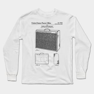 Guitar Amp Patent - Guitarist Band Musician Art - White Long Sleeve T-Shirt